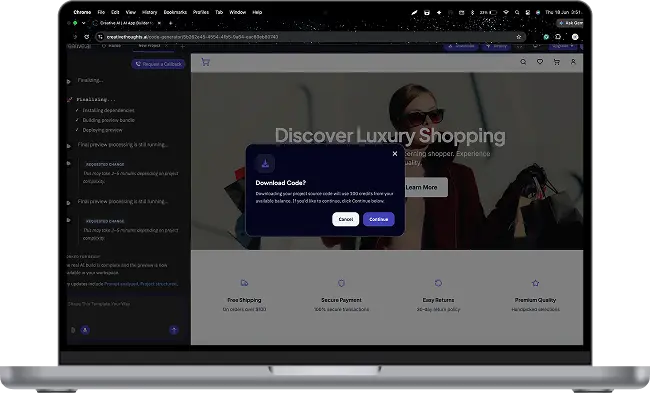 MacBook mockup displaying custom web dashboard